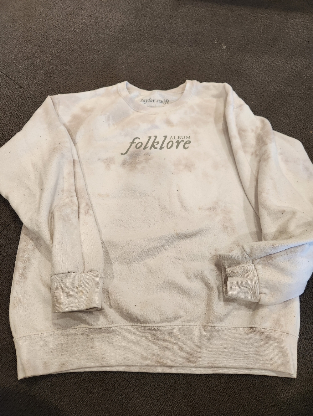 TAYLOR SWIFT Taylor’s Version Folklore Album Sweatshirt TieDye Crewneck Small